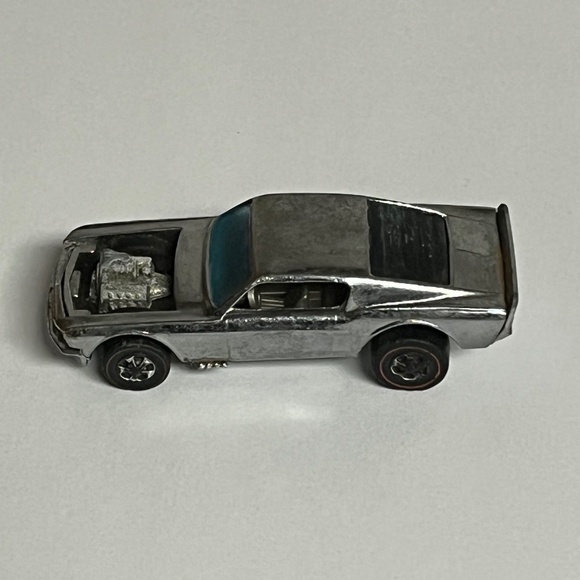 Vintage 1969 Mattel Hot Wheels Redline Mustang Boss Hoss Silver Car Hong Kong - Picture 4 of 10
